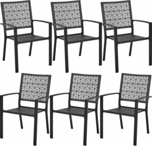 Yaheetech Stackable Patio Dining Chairs (Set of 6)