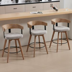 LukeAlon 360-Degree Swivel Counter Stools (Set of 3)