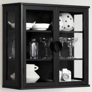 NEWOWNDS 28-Inch Wall Mounted Storage Cabinet with Adjustable Shelves