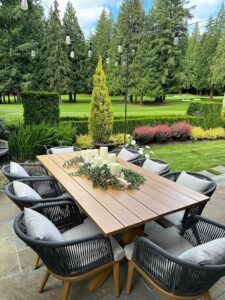 PURPLE LEAF 9-Piece Patio Dining Set with Rectangular Table
