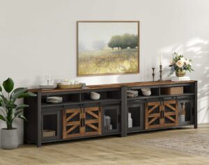 WAMPAT Farmhouse Coffee Bar Cabinet Set with Sliding Barn Doors product image