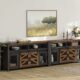 WAMPAT Farmhouse Coffee Bar Cabinet Set with Sliding Barn Doors product image