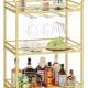 VASAGLE ULRC100A01 3-Tier Bar Cart with Mirrored Shelf product image