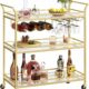 VASAGLE ULRC083A02 3-Tier Bar Cart with Mirrored Shelf product image