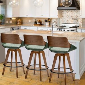 LUNLING Swivel Bar Stools Set of 3 29.5-Inch Counter Stools