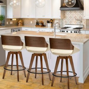LUNLING 29.5-Inch Swivel Bar Stools (Set of 3)