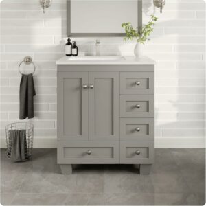 Eviva Happy 30-Inch Bathroom Vanity with Quartz Top