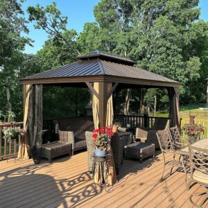 domi outdoor living 10'x12' Hardtop Gazebo with Galvanized Steel Roof