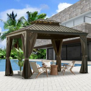domi outdoor living 10'x12' Hardtop Gazebo with Aluminum Frame and Steel Roof
