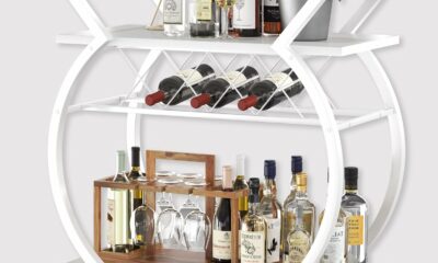 LVB Rolling Bar Cart with Storage (White Oak) product image