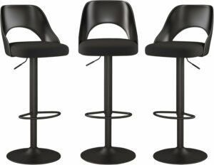 HENGJIANYI Height-Adjustable Swivel Bar Stools (Set of 3)