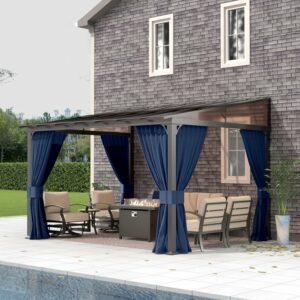 Gotland 10x12-Foot Wall-Mounted Hardtop Pergola