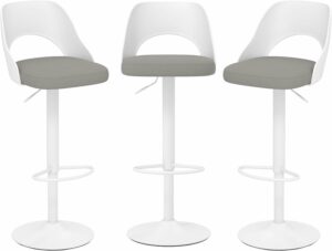 HENGJIANYI Height-Adjustable Swivel Bar Stools (Set of 3)