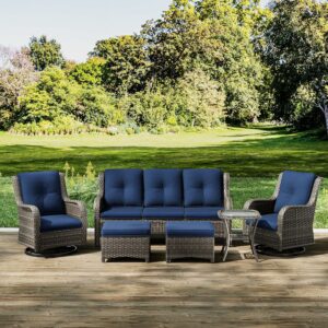 Joyside 6-Piece Patio Furniture Set with Swivel Rocker Chairs
