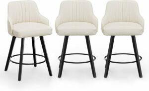 VINGLI 26-Inch Swivel Bar Stools (Set of 3)