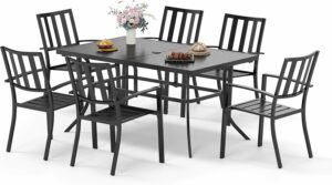 Sophia & William 7-Piece Patio Dining Set 60-Inch Rectangular Table