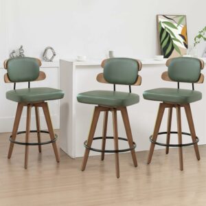 KUNZENT 26.4-Inch Swivel Counter Stool (Set of 3)