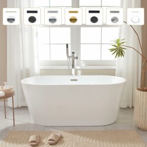Vanity Art VA6815-XS-BN 54-Inch Acrylic Freestanding Bathtub