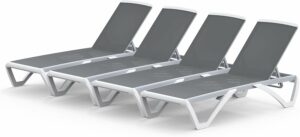 domi outdoor living Adjustable Chaise Lounge (Set of 4)