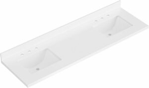ARIEL 73-Inch Double Sink Vanity Top with White Quartz
