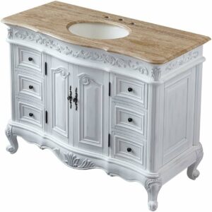Silkroad Exclusive HYP-0152-T-UIC-48 48-Inch Bathroom Vanity with Travertine Top