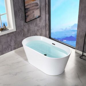WOODBRIDGE B1702-MB 54-Inch Acrylic Freestanding Bathtub