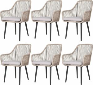 Patiorama Outdoor Dining Chairs (Set of 6) with Armrests