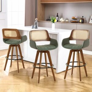 AQG Rattan Swivel Counter Stools (Set of 3, 26.5-Inch) product image