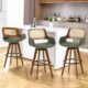 AQG Rattan Swivel Counter Stools (Set of 3, 26.5-Inch) product image