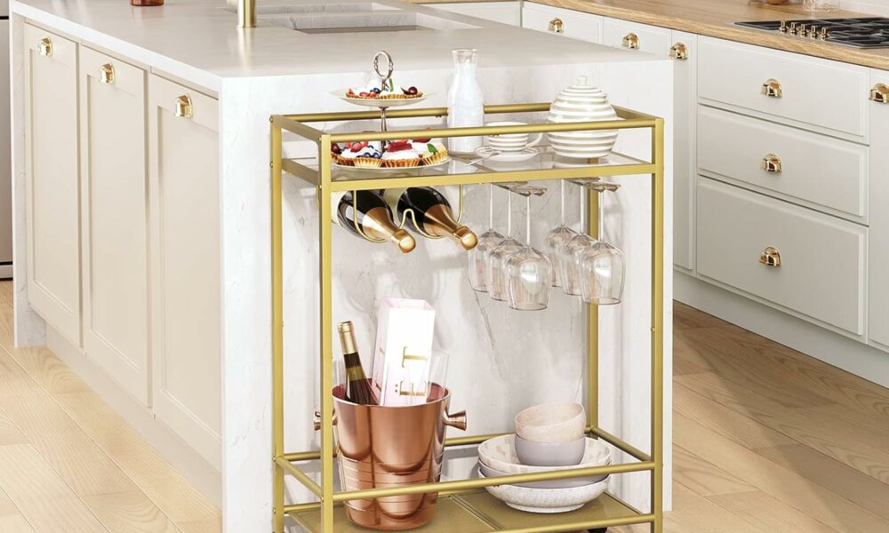 MAHANCRIS RCJ63B01Z 2-Tier Bar Cart with Wheels product image