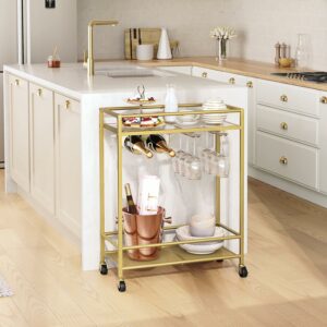 MAHANCRIS RCJ63B01Z 2-Tier Bar Cart with Wheels