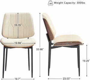 BV BONNE VIE Dining Chairs Set of 6 (Mid-Century Modern, Bentwood Back)