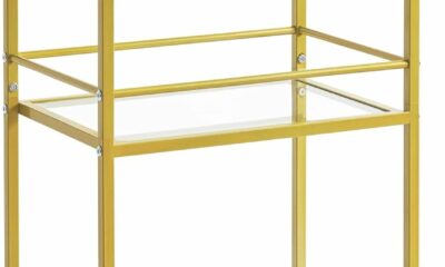 IBUYKE TMJ519G 3-Tier Bar Cart with Glass Shelves product image
