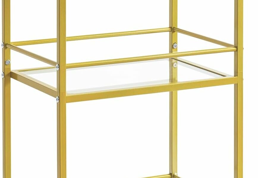 IBUYKE TMJ519G 3-Tier Bar Cart with Glass Shelves product image