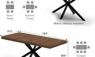 MECHYIN Extendable Dining Table 55"-71" with Storage product image