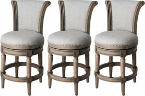 Maven Lane Pullman 26-Inch Swivel Stool with Footrest (Set of 3) product image