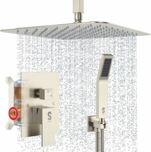 SR SUN RISE 16-Inch Rainfall Shower System with Rough-In Valve