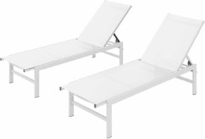 Vexwalx Aluminum Chaise Lounge Chair 5-Position Recliner (2-Pack)