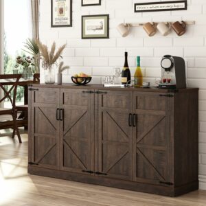 chartustriable Sideboard Cabinet 65-Inch with Adjustable Shelves