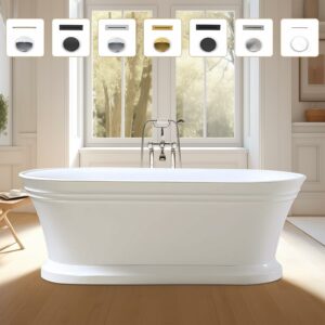 Vanity Art VA6610-L-IO 67-Inch Freestanding Acrylic Bathtub