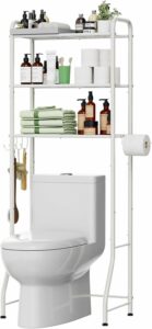 Simple Trending 3-Tier Over-the-Toilet Storage Shelf with Paper Holder