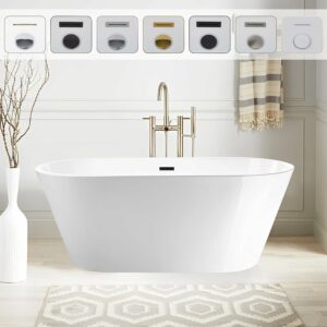 Vanity Art VA6815-NXSW 54-Inch Acrylic Freestanding Bathtub