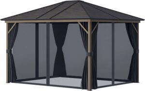 Outsunny 10' x 12' Hardtop Gazebo with Aluminum Frame