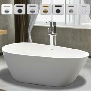 Vanity Art VA6515-S-IO 59-Inch Freestanding Acrylic Bathtub