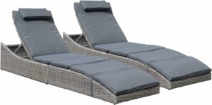Soleil Jardin Folding Chaise Lounge Chair (2-Pack)