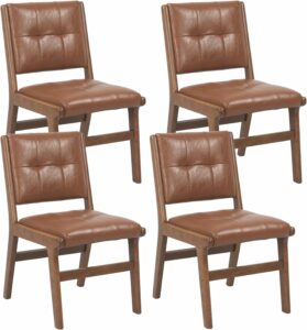KCC Modern PU Leather Dining Chairs (Set of 4)
