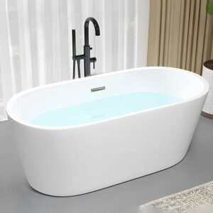 WIIS IDEA 59-Inch Acrylic Freestanding Bathtub (cUPC Certified)