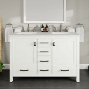 Eviva Aberdeen 48-Inch Double Sink Vanity with Quartz Top