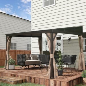 domi outdoor living 10x12FT Hardtop Wall-Mounted Gazebo
