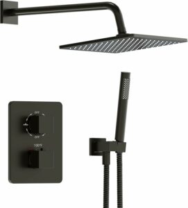 esnbia Thermostatic Shower System with 10-Inch Rain Shower Head and Handheld